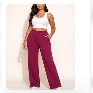 Plus 20 Athletic Works Burgundy Fleece Sweatpants New